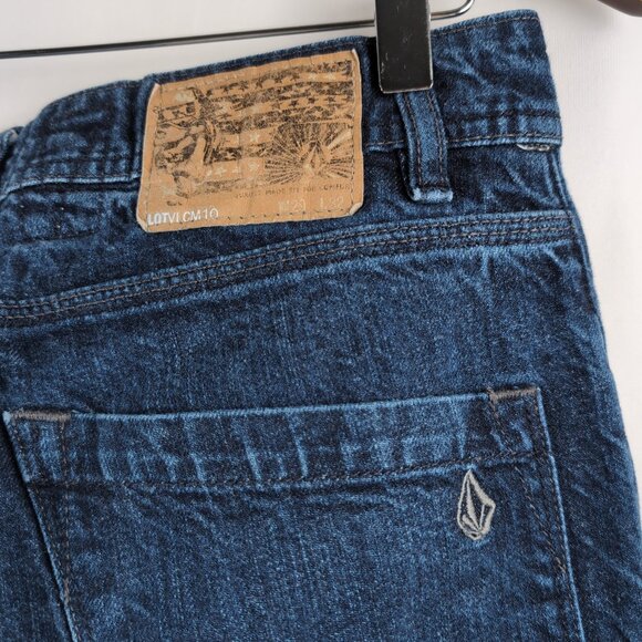 Volcom Men's Blue Denim Jeans Roadhouse Juan Boot Leg Diamond Embroidery Size 29 - Picture 7 of 10